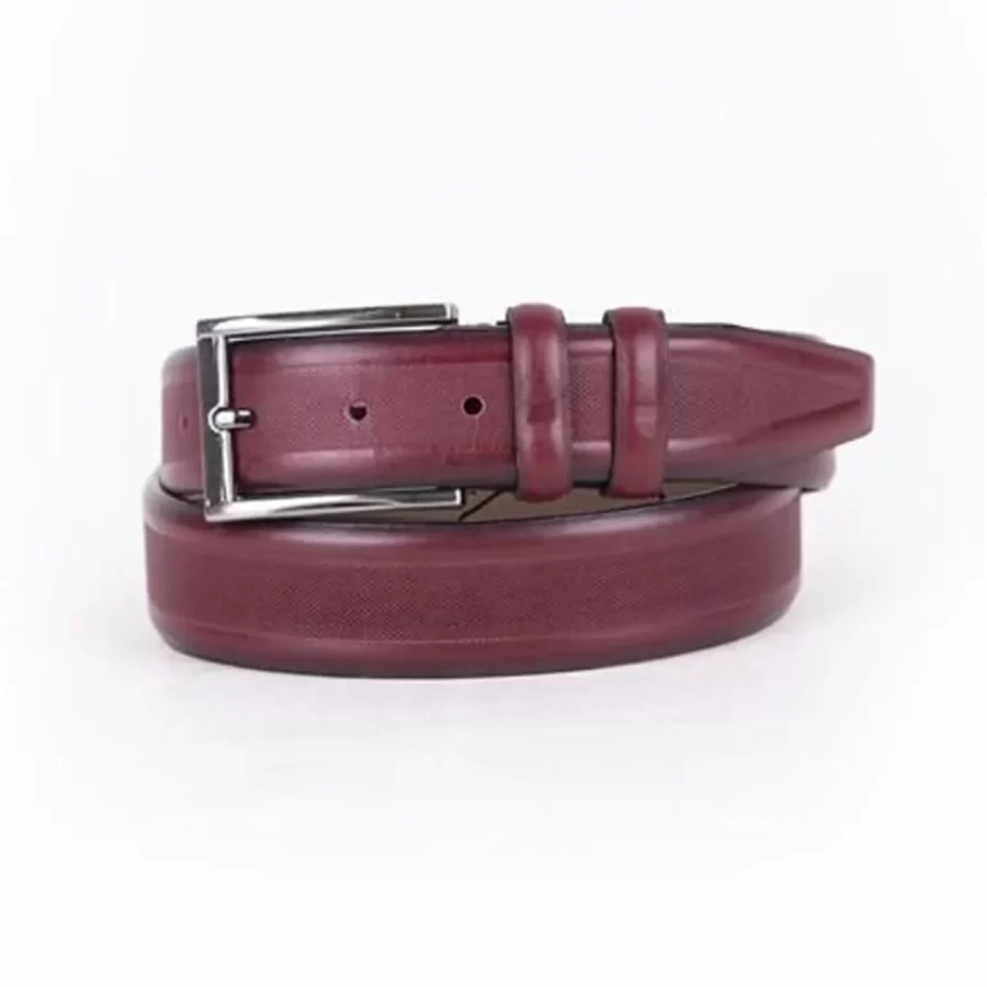 Burgundy Mens Belt For Pants Genuine Leather ST01499 1
