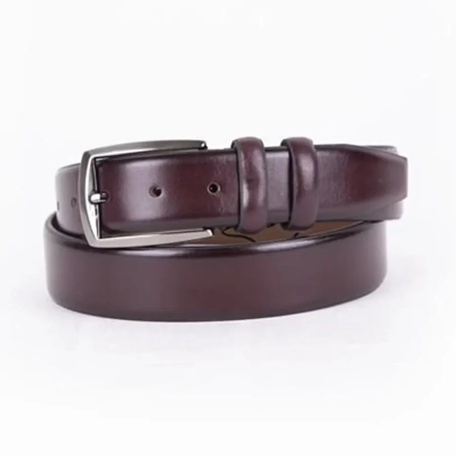Burgundy Mens Belt For Suit Genuine Leather ST00140 10