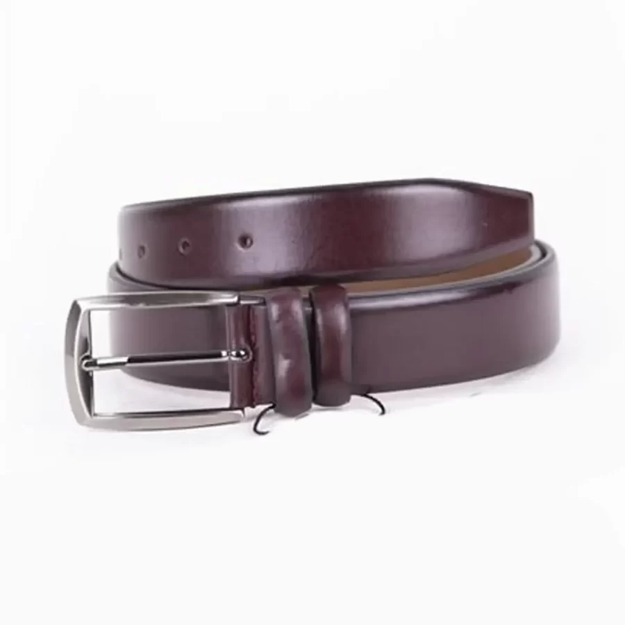 Burgundy Mens Belt For Suit Genuine Leather ST00140 11