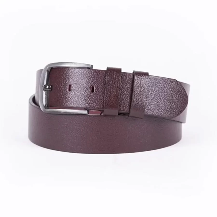 Burgundy Mens Belt Wide Casual Genuine Leather ST00041 13