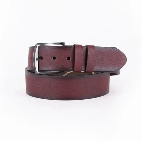 Burgundy Mens Vegan Leather Belt For Jeans Wide 4 5 cm 45SSD134 6G 1