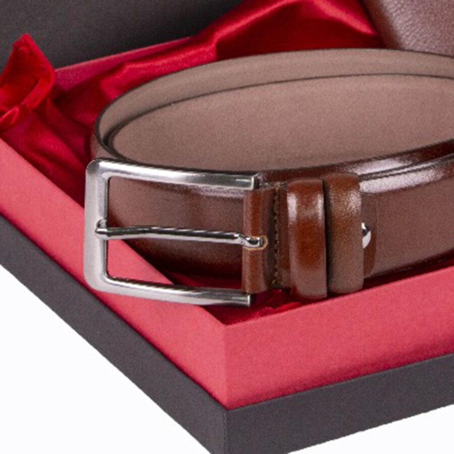 Cognac Brown Belt And 2 Wallet Gift Set 2