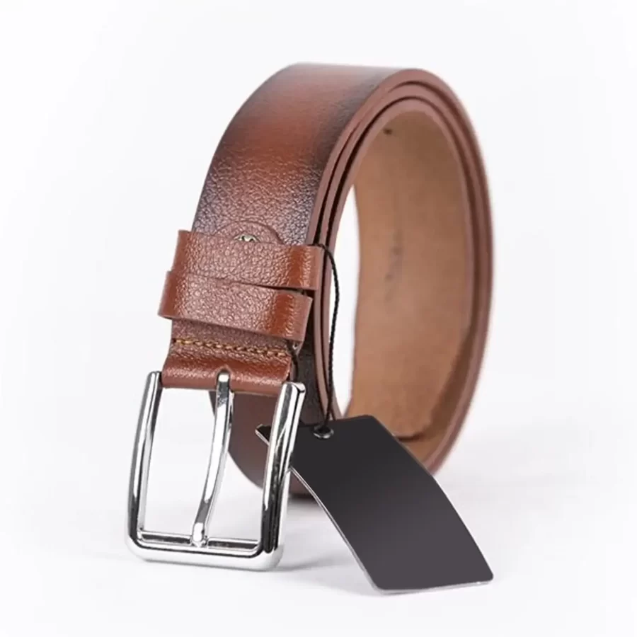 Cognac Mens Belt Casual Genuine Leather ST01398 3