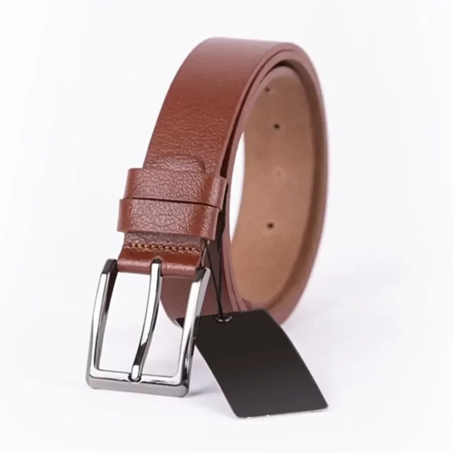 Cognac Mens Belt Dress Genuine Leather MID01 8 1