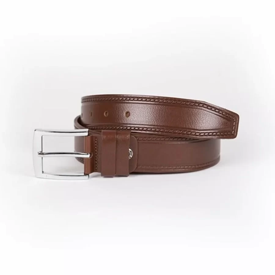 Cognac Mens Belt For Jeans Genuine Leather ST01330 5