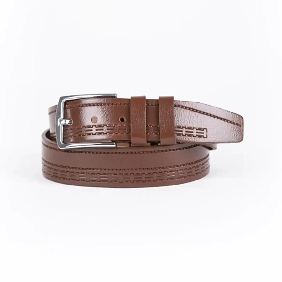 Cognac Mens Belt For Jeans Genuine Leather ST01390 4