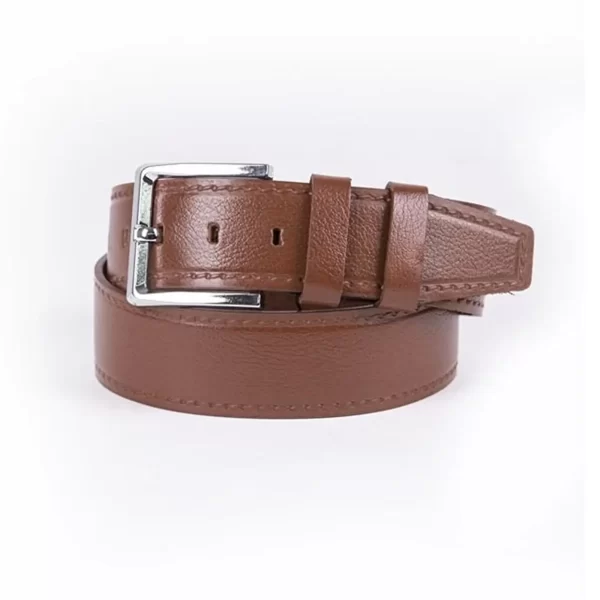 Cognac Mens Belt For Jeans Wide Genuine Leather ST01309 1