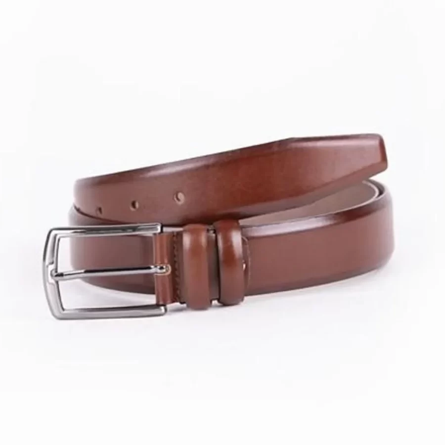 Cognac Mens Belt For Suit Genuine Leather ST00140 8
