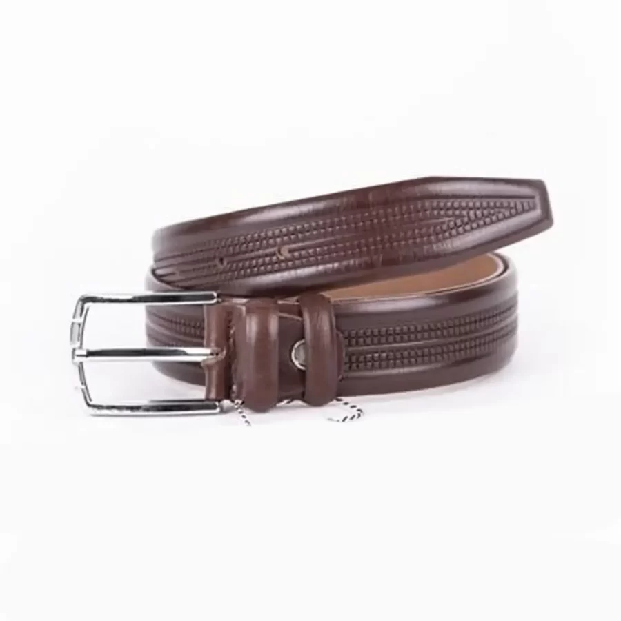 Cognac Mens Belt For Suit Genuine Leather ST01424 5
