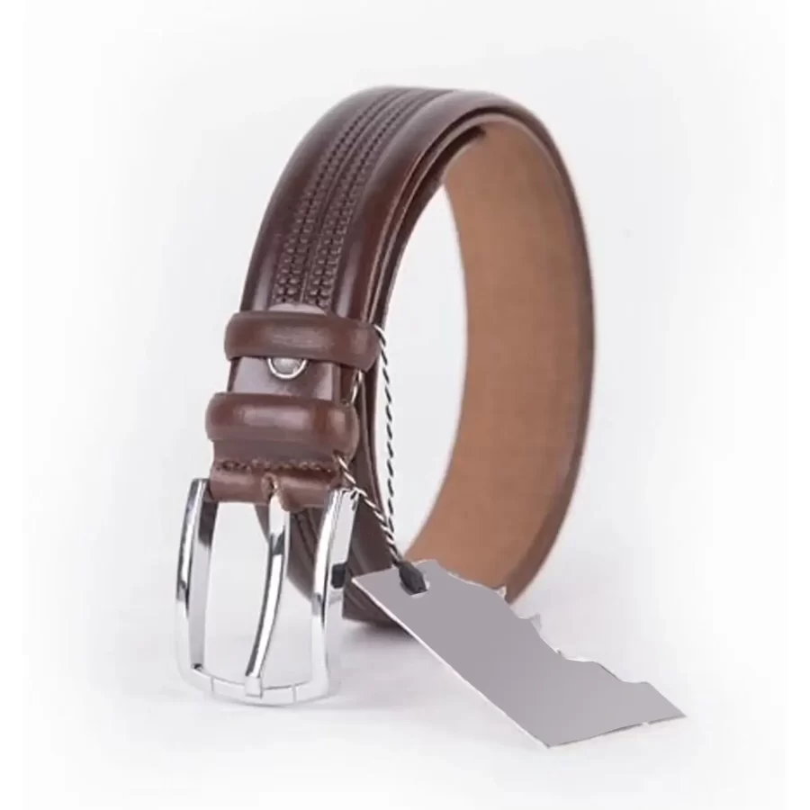 Cognac Mens Belt For Suit Genuine Leather ST01424 6