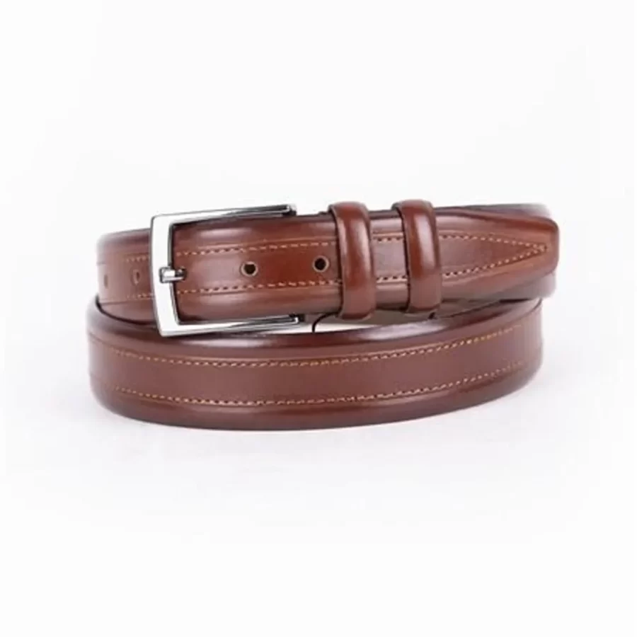 Cognac Mens Belt For Suit Genuine Leather ST01455 5