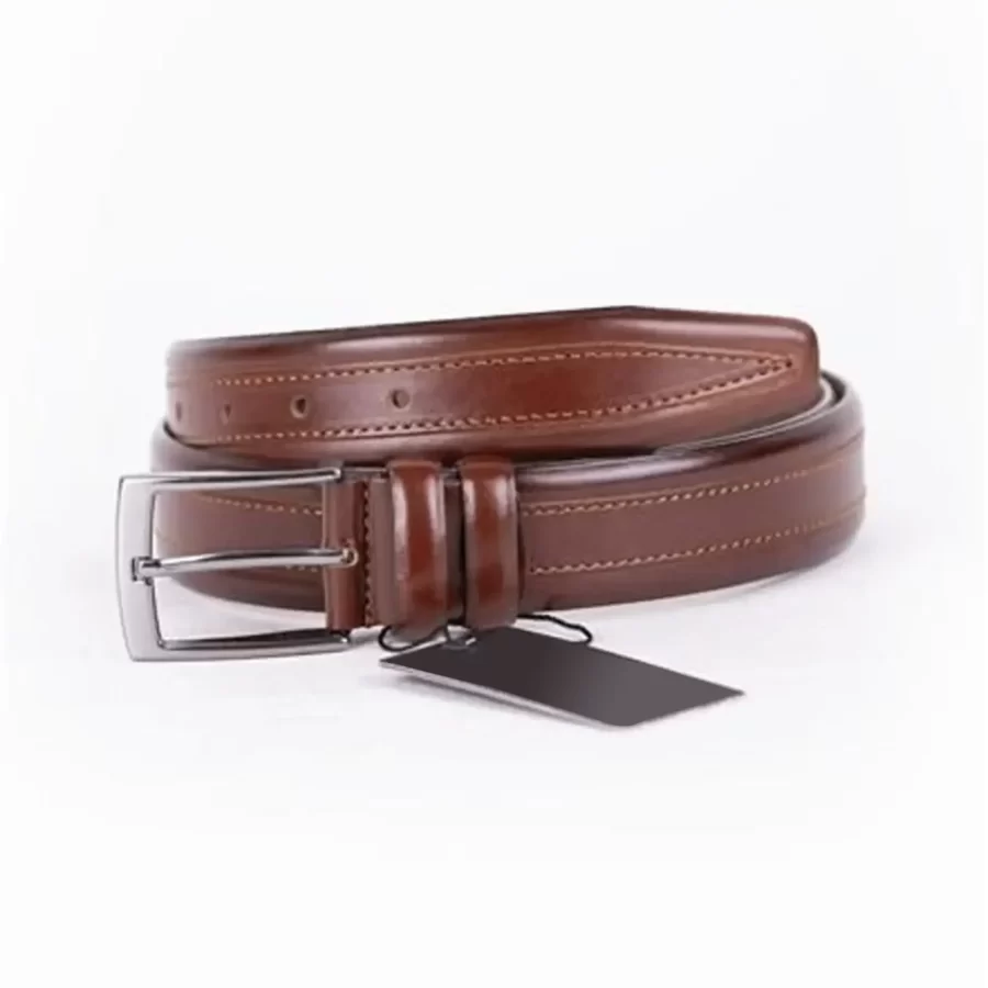 Cognac Mens Belt For Suit Genuine Leather ST01455 6