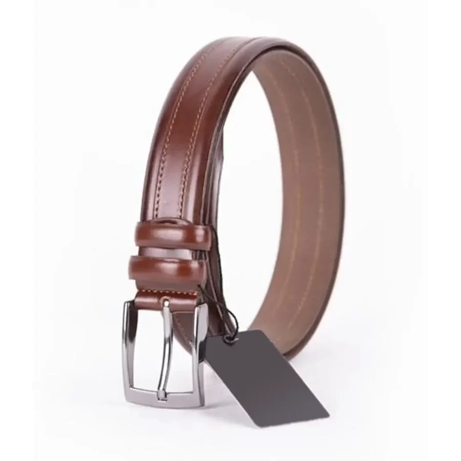 Cognac Mens Belt For Suit Genuine Leather ST01455 7