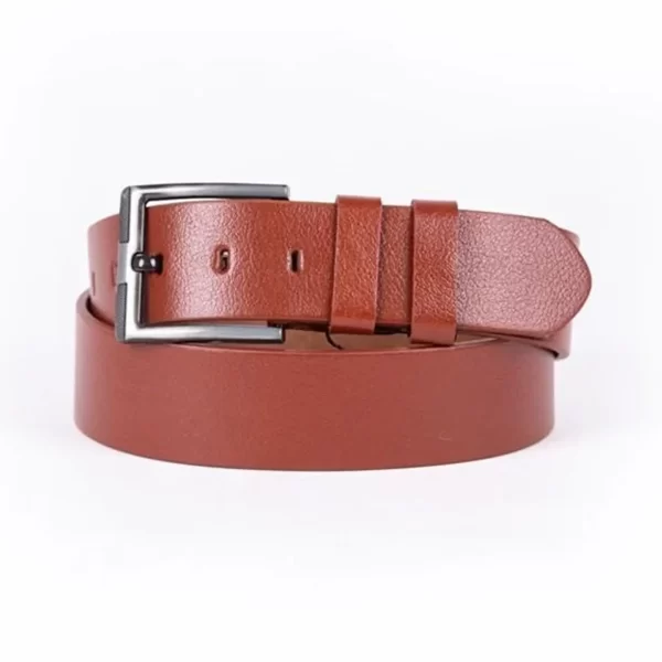 Cognac Mens Belt Wide Casual Genuine Leather ST00041 10