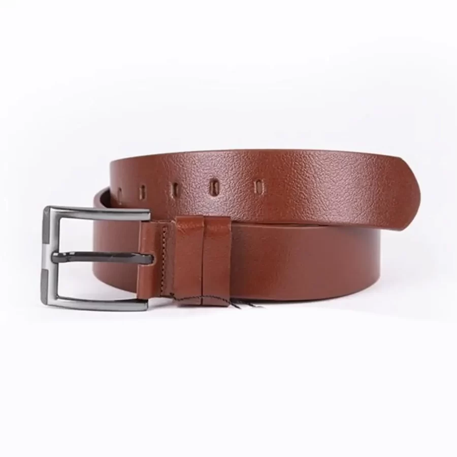 Cognac Mens Belt Wide Casual Genuine Leather ST00041 11