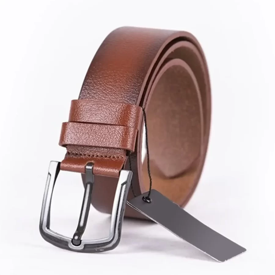 Cognac Mens Belt Wide Casual Genuine Leather ST00844 3