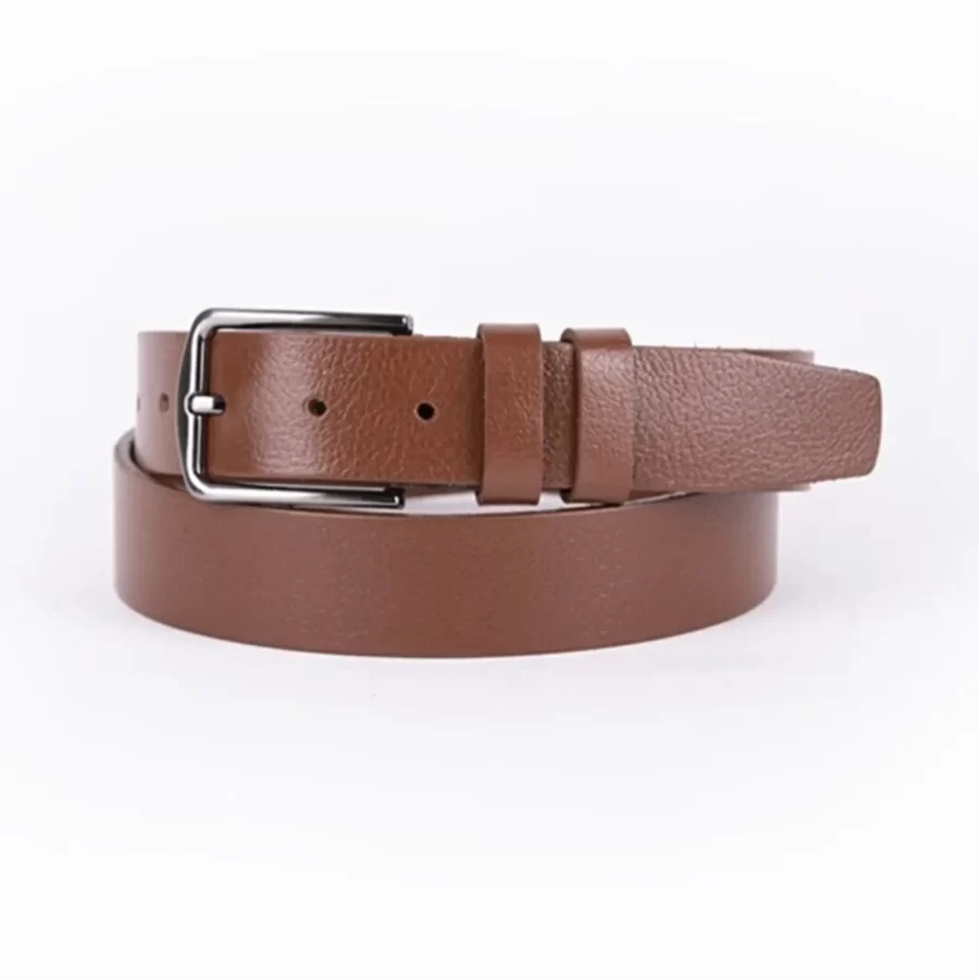 Cognac Tan Mens Belt Dress Genuine Leather MID01 3 3