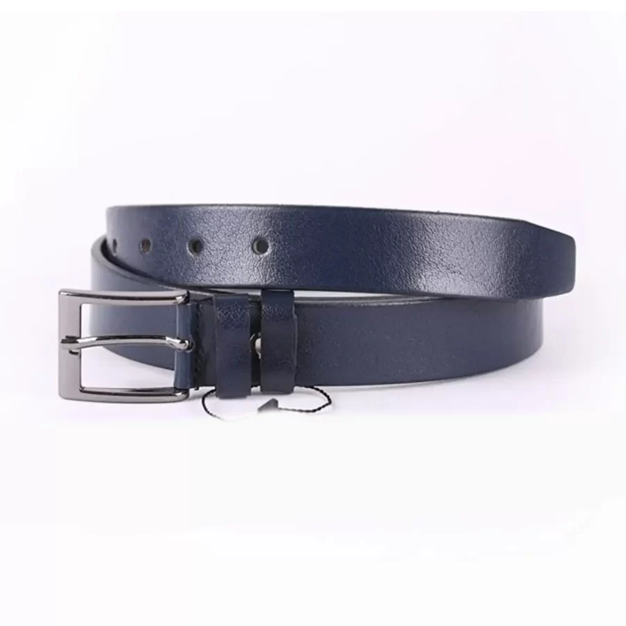 Dark Blue Mens Belt Dress Genuine Leather ST00799 2