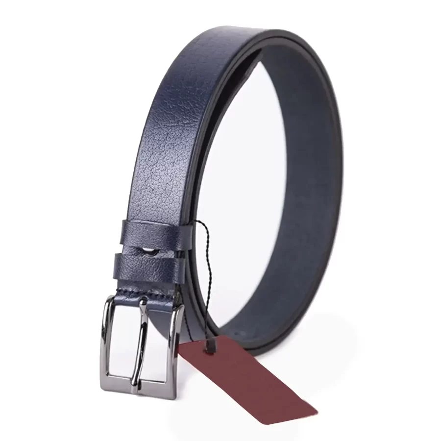 Dark Blue Mens Belt Dress Genuine Leather ST00799 3