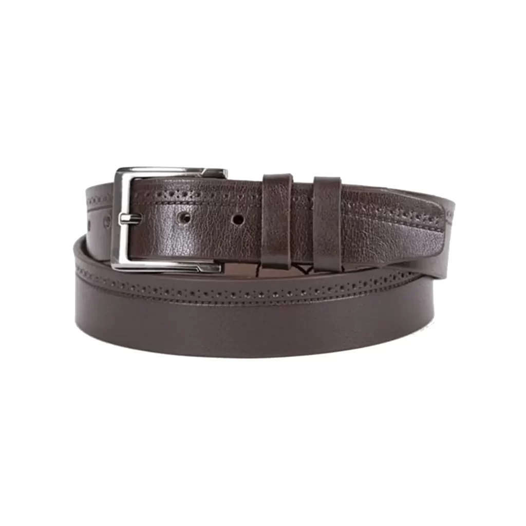 Buy Dark Brown Mens Belt Casual Dotted Line Leather ...