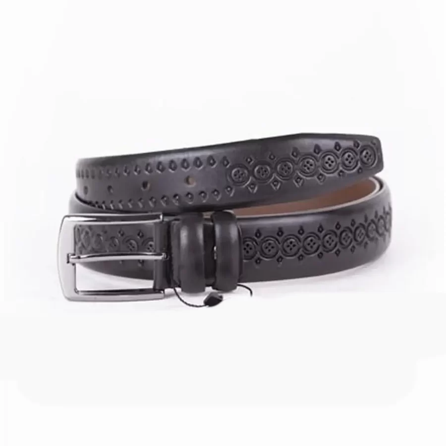 Dark Brown Mens Belt Dress Brogue Leather ST01507 2