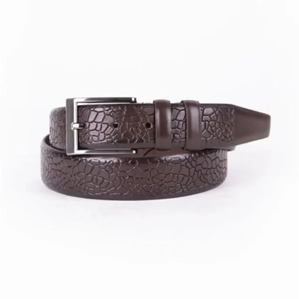 Dark Brown Mens Belt Dress Designer Calf Leather ST01480 11