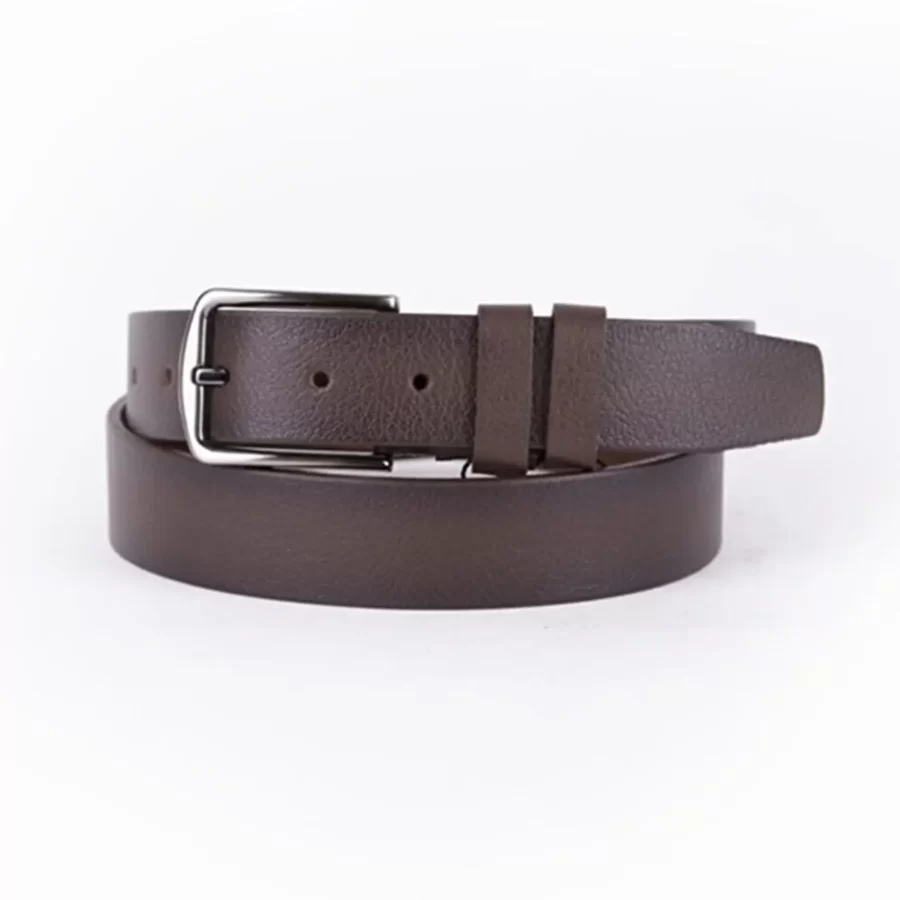 Dark Brown Mens Belt Dress Genuine Leather MID01 2G 3