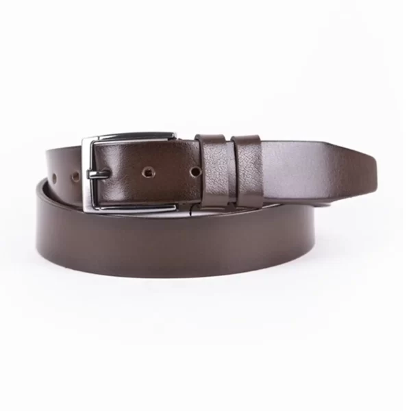 Dark Brown Mens Belt Dress Genuine Leather MYD01 2 3