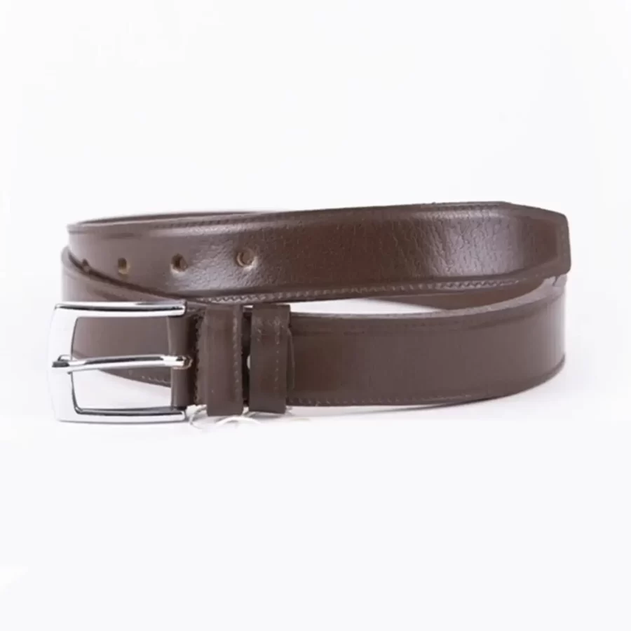 Dark Brown Mens Belt Dress Genuine Leather MYDS02 2 3