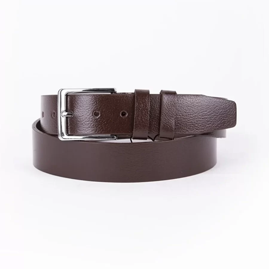 Dark Brown Mens Belt Dress Genuine Leather ST00002 1