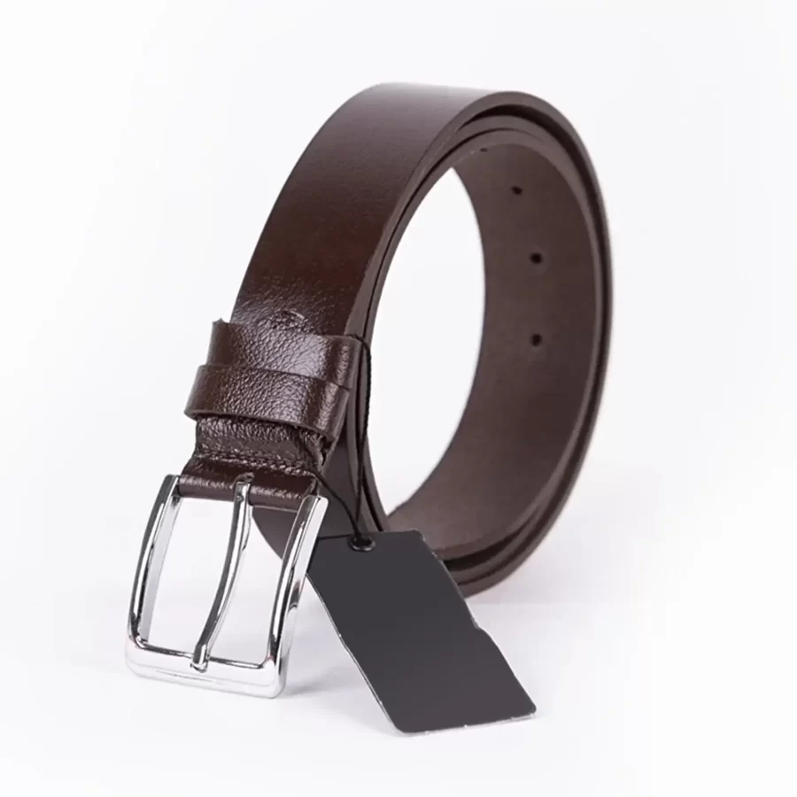 Dark Brown Mens Belt Dress Genuine Leather ST00002 3
