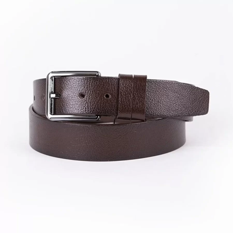Dark Brown Mens Belt Dress Genuine Leather ST00020 1