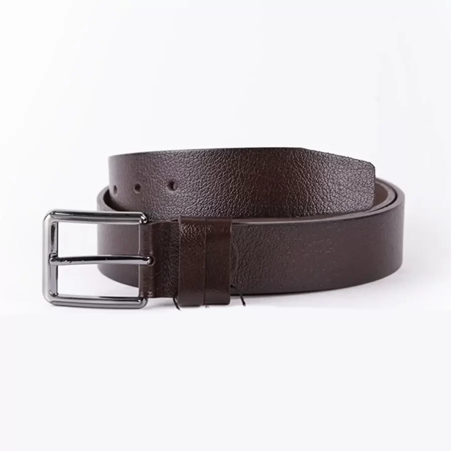 Dark Brown Mens Belt Dress Genuine Leather ST00020 2