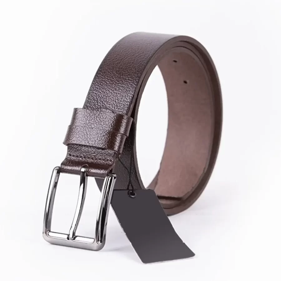Dark Brown Mens Belt Dress Genuine Leather ST00020 3
