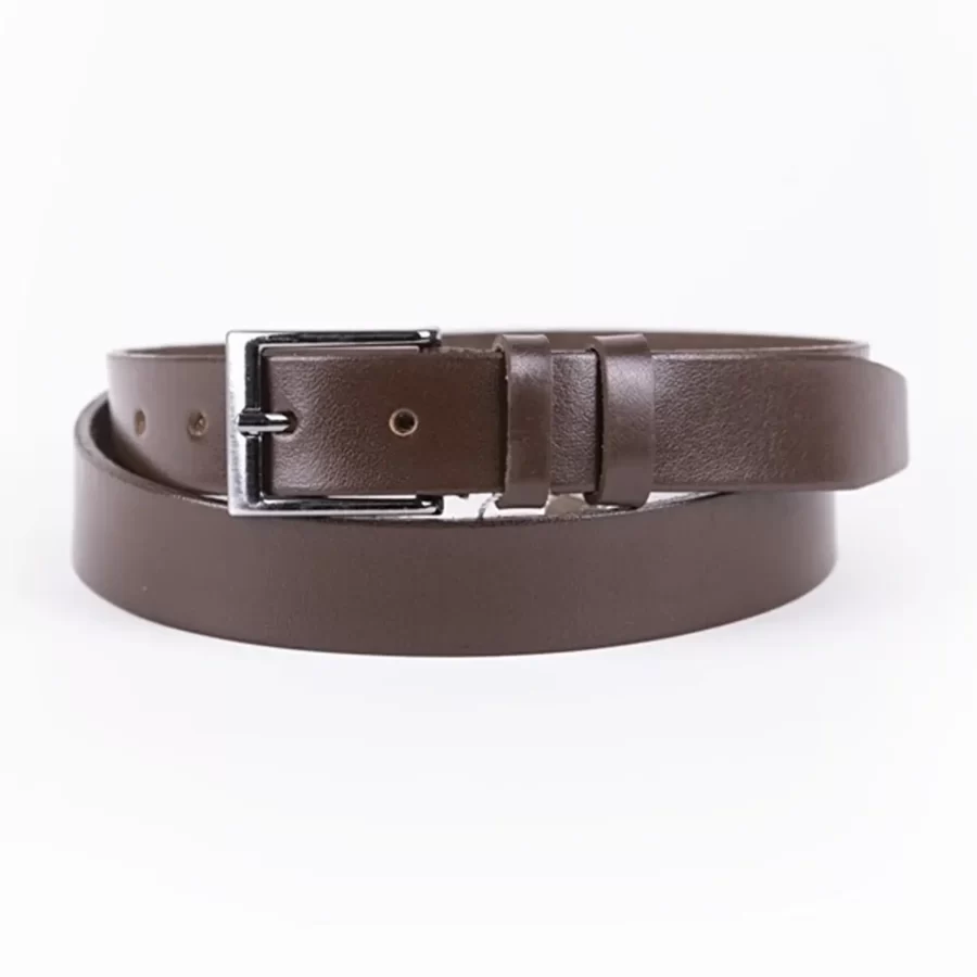 Dark Brown Mens Belt Dress Genuine Leather ST00113 1