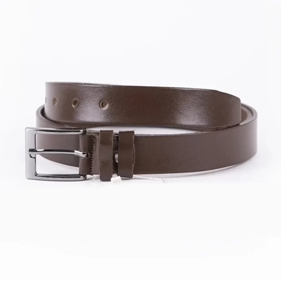 Dark Brown Mens Belt Dress Genuine Leather ST00113 2