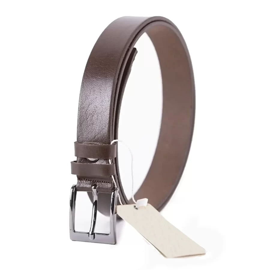 Dark Brown Mens Belt Dress Genuine Leather ST00113 3