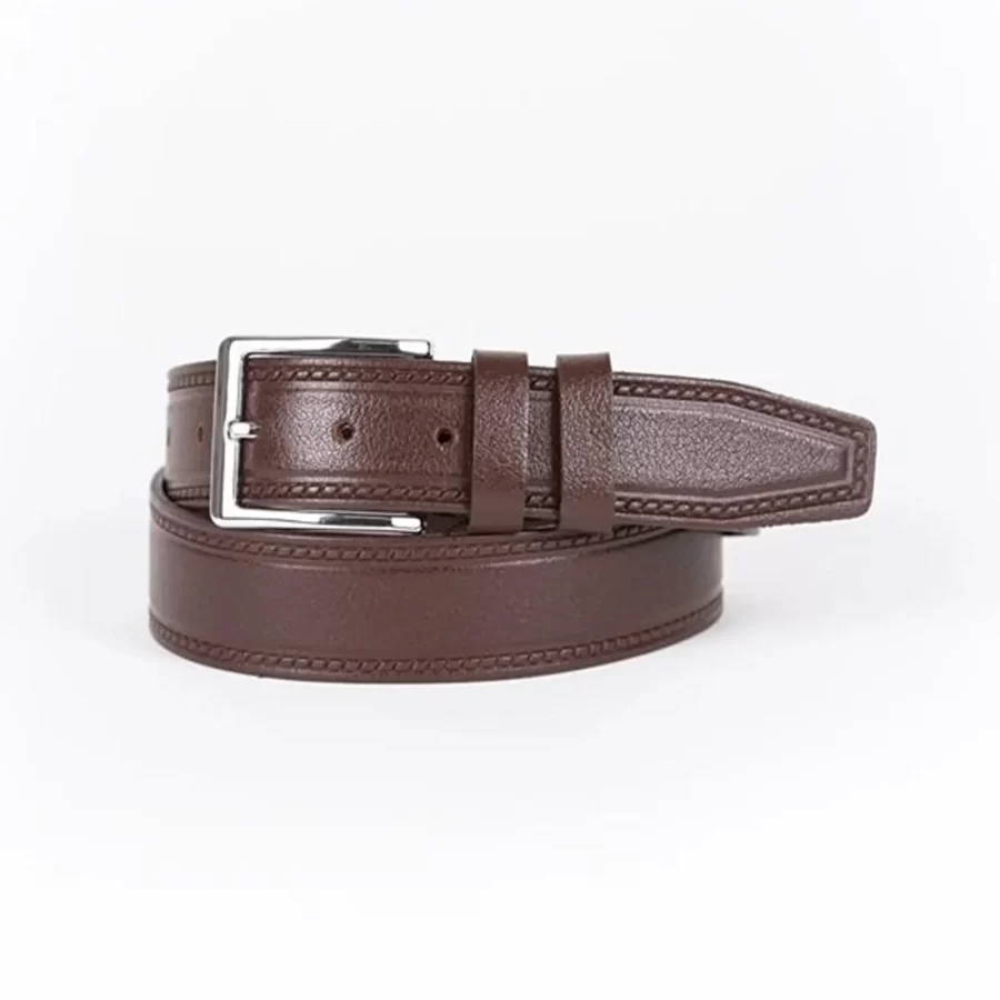 Dark Brown Mens Belt For Jeans Genuine Leather ST01330 1