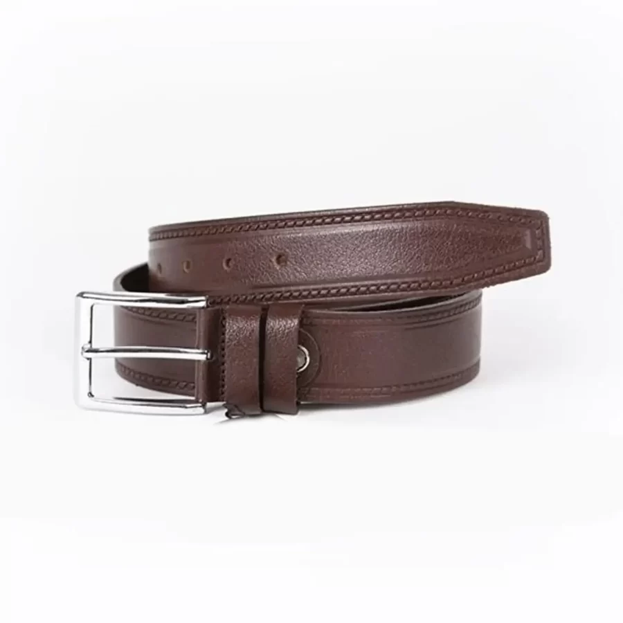 Dark Brown Mens Belt For Jeans Genuine Leather ST01330 2