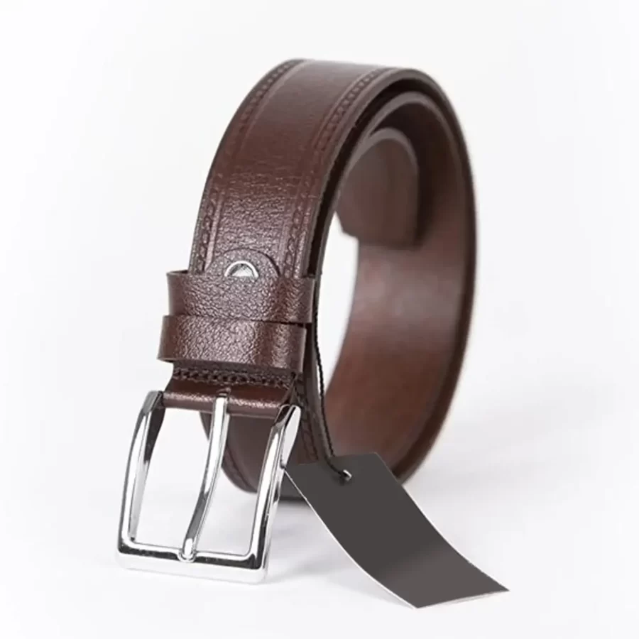 Dark Brown Mens Belt For Jeans Genuine Leather ST01330 3