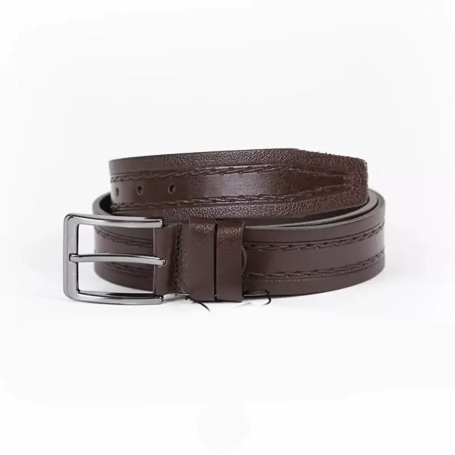 Dark Brown Mens Belt For Jeans Genuine Leather ST01334 5