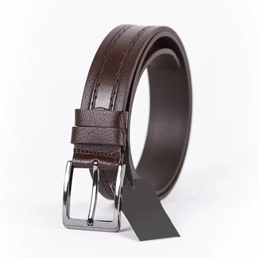 Dark Brown Mens Belt For Jeans Genuine Leather ST01334 6