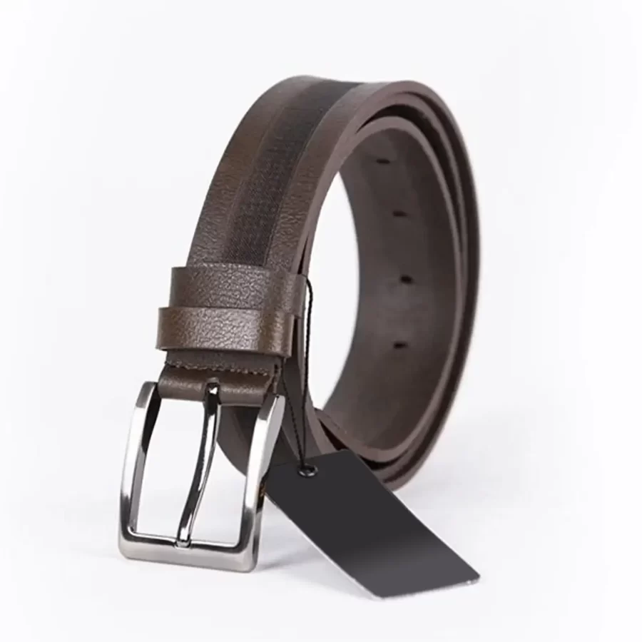 Dark Brown Mens Belt For Jeans Laser Cut Leather ST01380 6