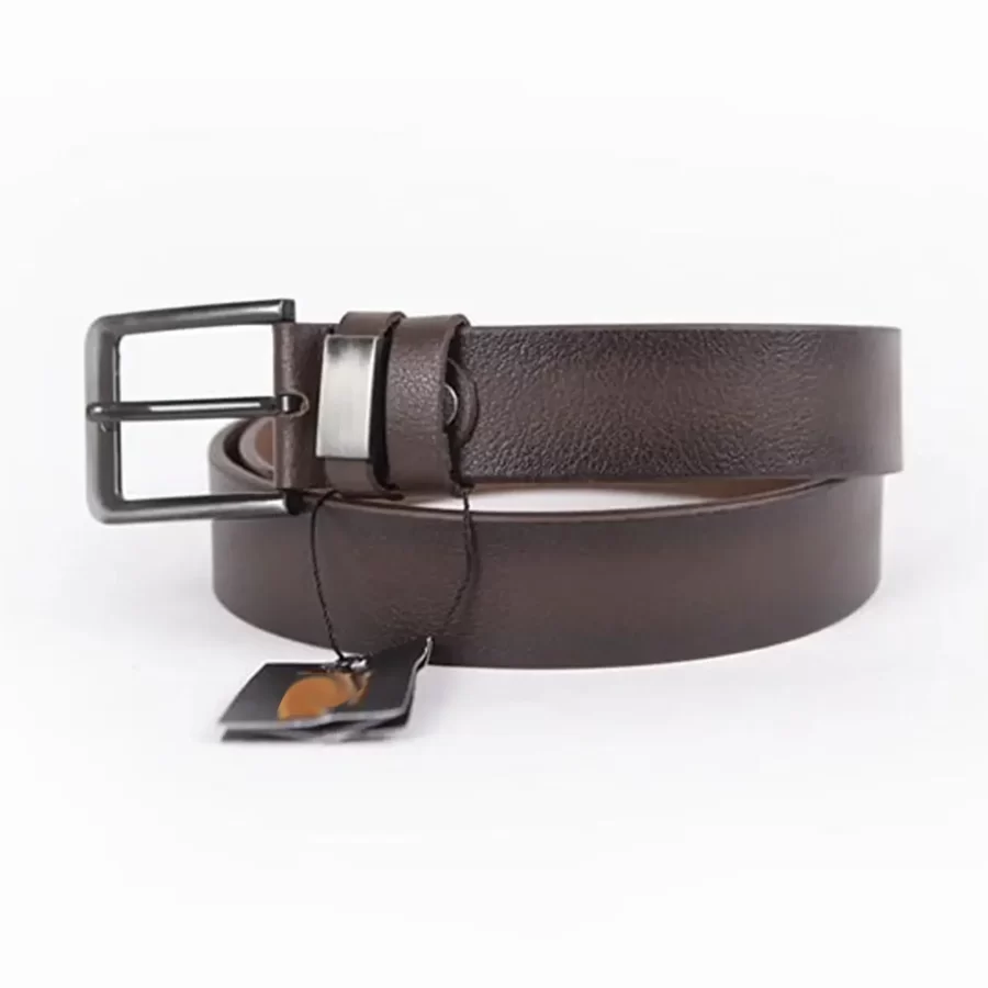 Dark Brown Mens Belt For Jeans Wide Genuine Leather ST01003 4