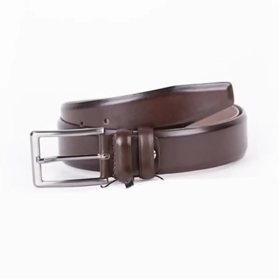 Dark Brown Mens Belt For Suit Genuine Leather ST00140 17