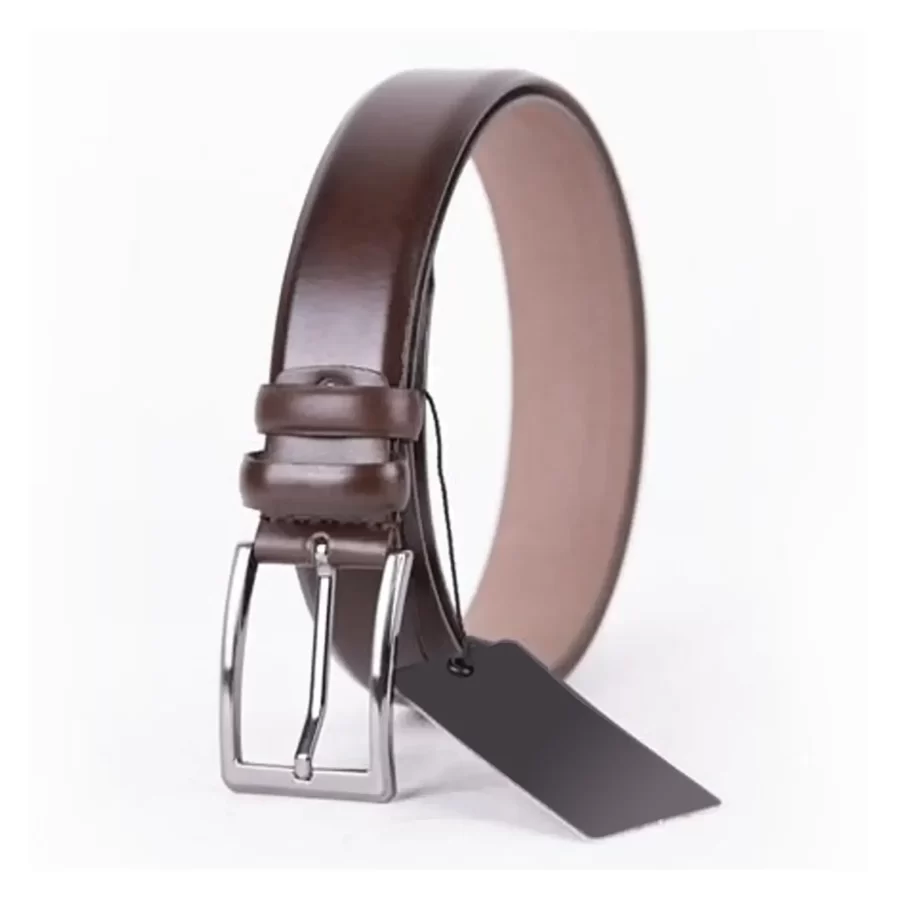 Dark Brown Mens Belt For Suit Genuine Leather ST00140 18