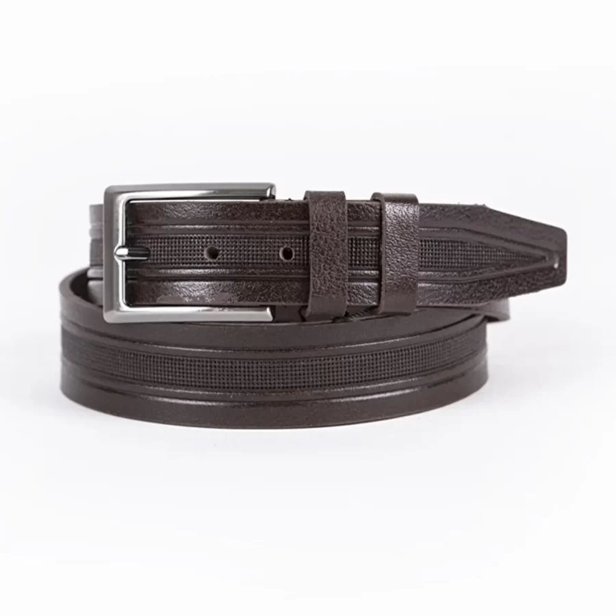 Dark Brown Mens Belt For Suit Genuine Leather ST00769 1