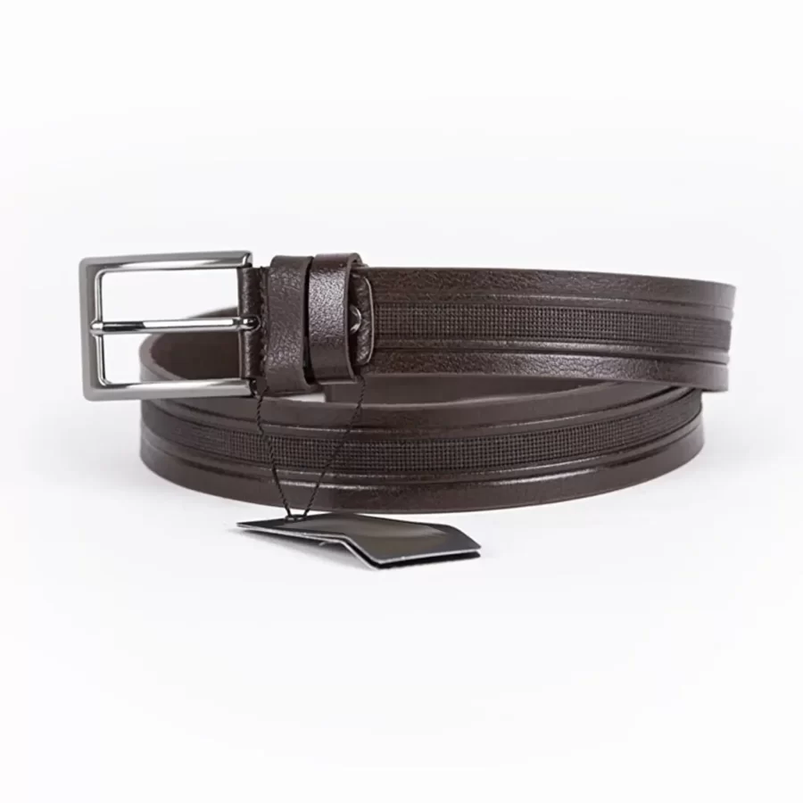 Dark Brown Mens Belt For Suit Genuine Leather ST00769 2