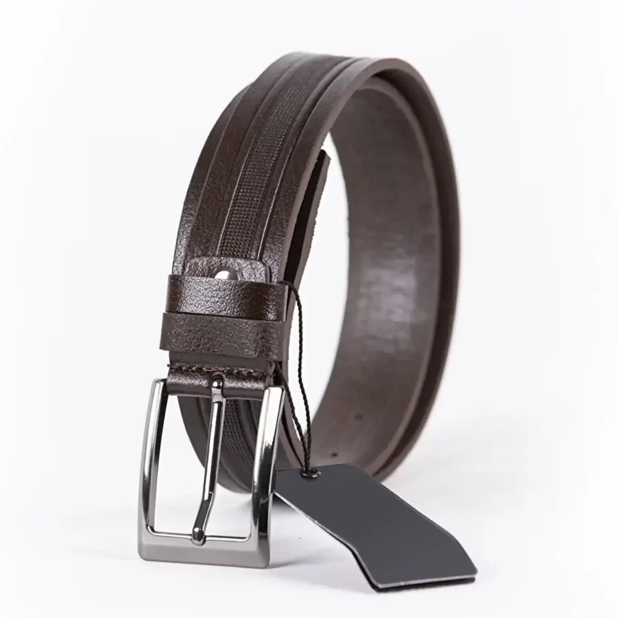 Dark Brown Mens Belt For Suit Genuine Leather ST00769 3