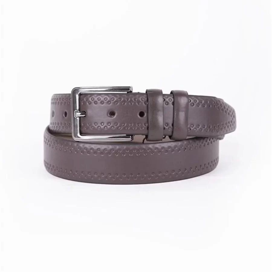 Dark Brown Mens Belt For Trousers Genuine Leather ST008841 1